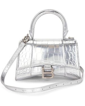 Balenciaga Xs Hourglass Top Handle Bag - White