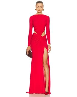 Alex Perry Long Sleeve Twist Gown - Red