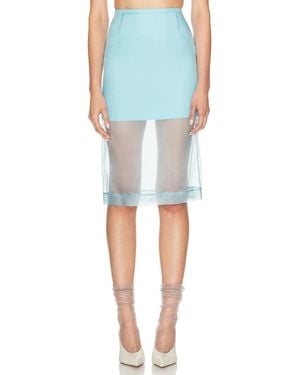 David Koma Organza Midi Skirt - Blue