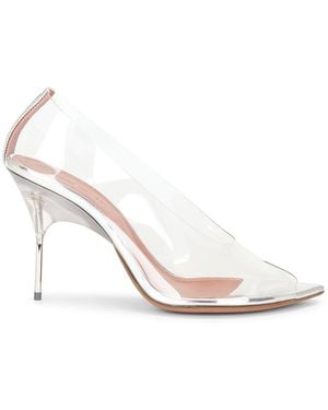 AMINA MUADDI Bianca 95 Glass Peep Toe Pump - White