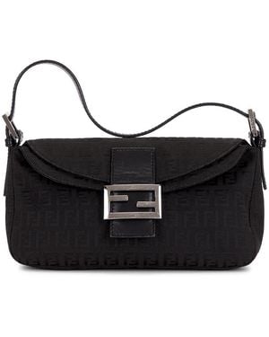 Fendi Zucca Baguette Shoulder Bag - Black