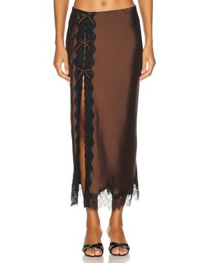LoveShackFancy Calder Skirt - Brown