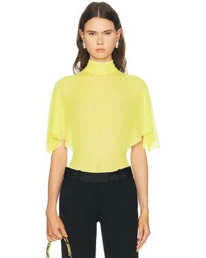 David Koma Draped Sleeve Bodysuit - Yellow