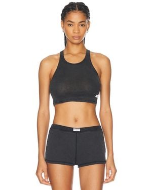 Alexander Wang Cropped Classic Racer Tank Top - Black