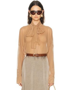Norma Kamali Oversized Bow Bodysuit - Natural