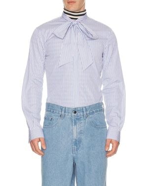 Valentino Classic Stripe Long Sleeve Shirt - Blue