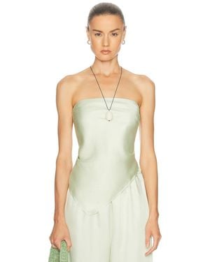 Enza Costa Fluid Twill Scarf Top - Green