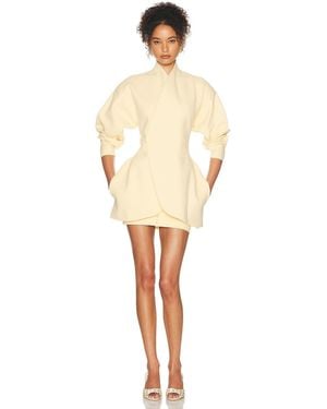 Helsa Lettie Knit Blazer Dress - White