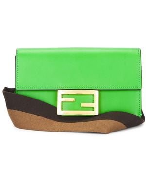 Fendi Mini Baguette Shoulder Bag - Green