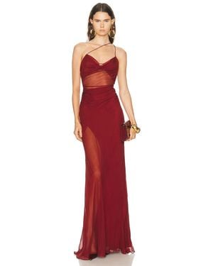 The Sei Strappy Diaphanous Gown - Red