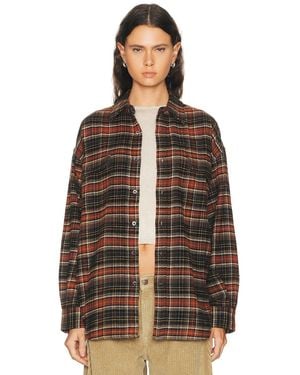 R13 Boyfriend Shirt - Brown