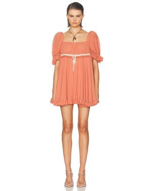 Chloé Babydoll Mini Dress - Orange