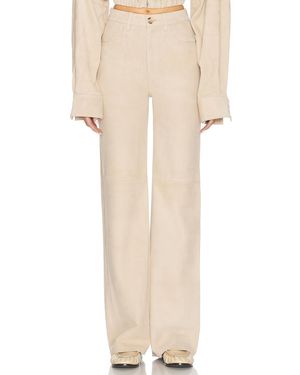 Helsa Suede 5 Pocket Pants - Natural