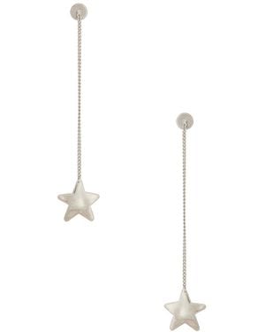 Jil Sander Star Drop Earrings - White