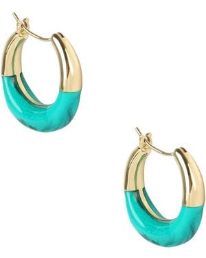 Dinosaur Designs Small Horn Hoop Earrings - Blue