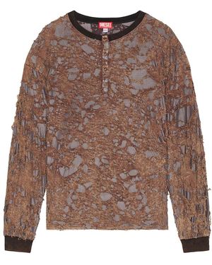 DIESEL T-Overt Long Sleeve Tee - Brown