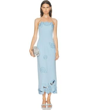 LEO LIN Rayna Applique Bustier Maxi Dress - Blue