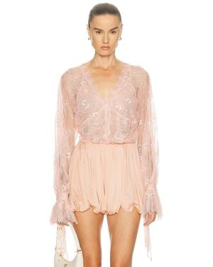 LoveShackFancy Kath Top - Pink