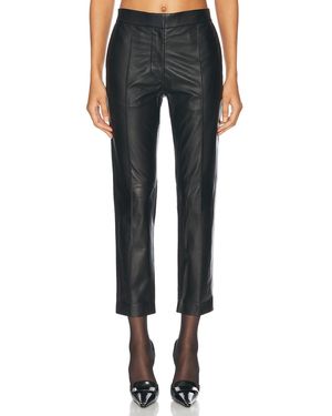 Alex Perry Leather Straight Crop Trouser - Black