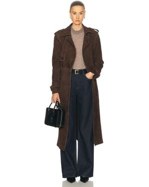 Arma Benedict Suede Trench Coat - Black