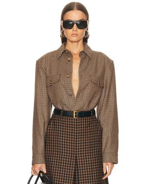 Saint Laurent Long Sleeve Shirt - Brown