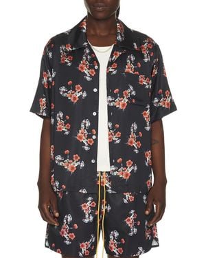Rhude Turbo Floral Button-Up Shirt - Black