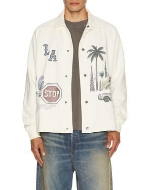 Honor The Gift All Over La Fleece Coaches Jacket - White
