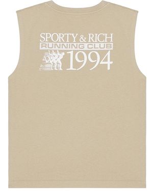 Sporty & Rich Finish Line Muscle Tee - Natural