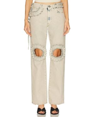 Coperni Ruffled Boyfriend Straight Leg - Natural