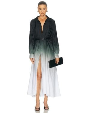 Norma Kamali Super Oversized Midcalf Shirt Dress - Blue