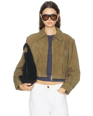Agolde Nahla Cropped Suede Jacket - Multicolor