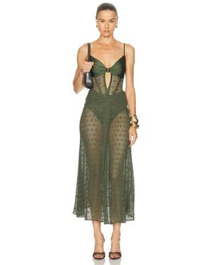 PATBO Sirena Mesh Maxi Dress - Green