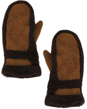 Yves Salomon Merino Mittens - Brown