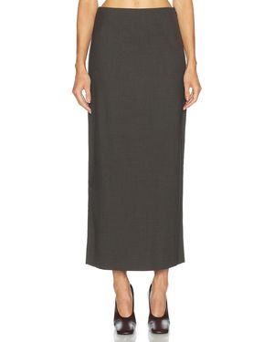 Loulou de Saison Samos Fitted Straight Maxi Skirt - Black