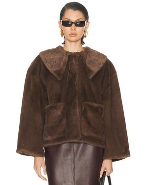 By Malene Birger Jacquie Fake Fur Jacket - Brown