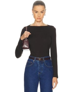 RENGGLI Long Sleeve Boatneck Tee - Black