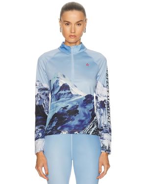Perfect Moment Quarter Zip Base Layer Top - Blue