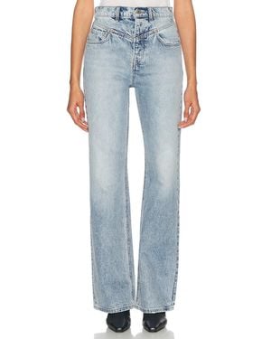 GRLFRND Katya Seamed Loose Wide Leg Jeans - Blue