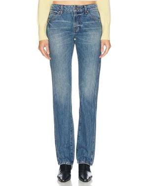 GRLFRND Isabel Low Rise Straight Jeans - Blue