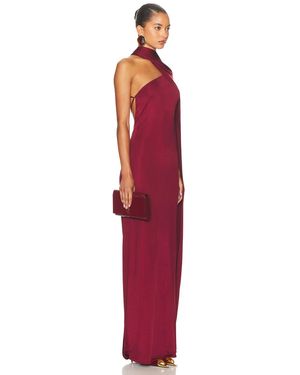 Helsa Jersey Backless Maxi Dress in Brown