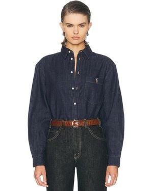 Polo Ralph Lauren Denim Long Sleeve Collared Shirt - Blue