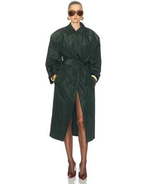 Saint Laurent Taffeta Trench - Green