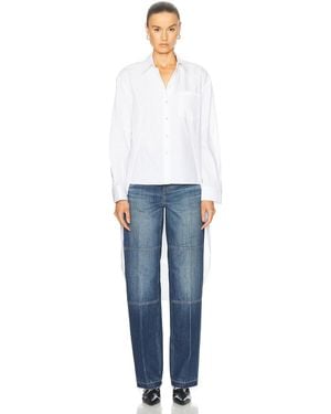 Helmut Lang Long Sleeve Button Up Top - Blue