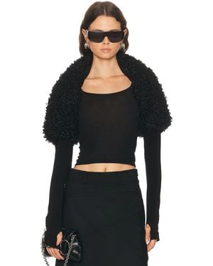 Norma Kamali Long Sleeve Shruggie - Black