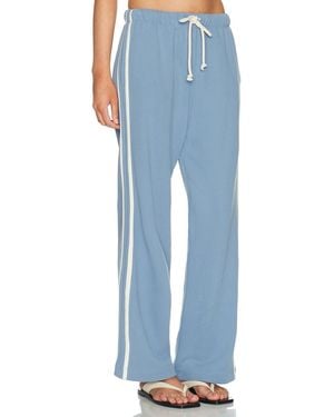 DONNI. The Eco Terry Stripe Crop Pant - Blue