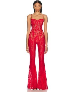 Norma Kamali Underwire Fishtail Jumpsuit With Bodysuit - Red