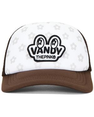VANDY THE PINK Eye Logo Patch Trucker Hat - White