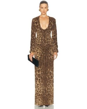 Burc Akyol Leopard Caryatid Dress - Natural