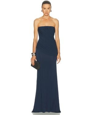Alex Perry Strapless Drape Gown - Blue