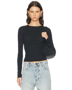 GRLFRND Sheer Crew Neck Tee - Black